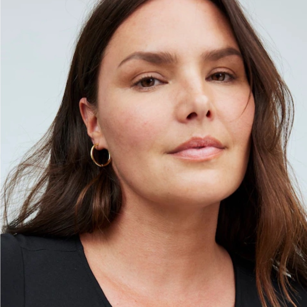 NWT Madewell Demi-Fine Medium Hoop Earrings - Picture 2 of 6